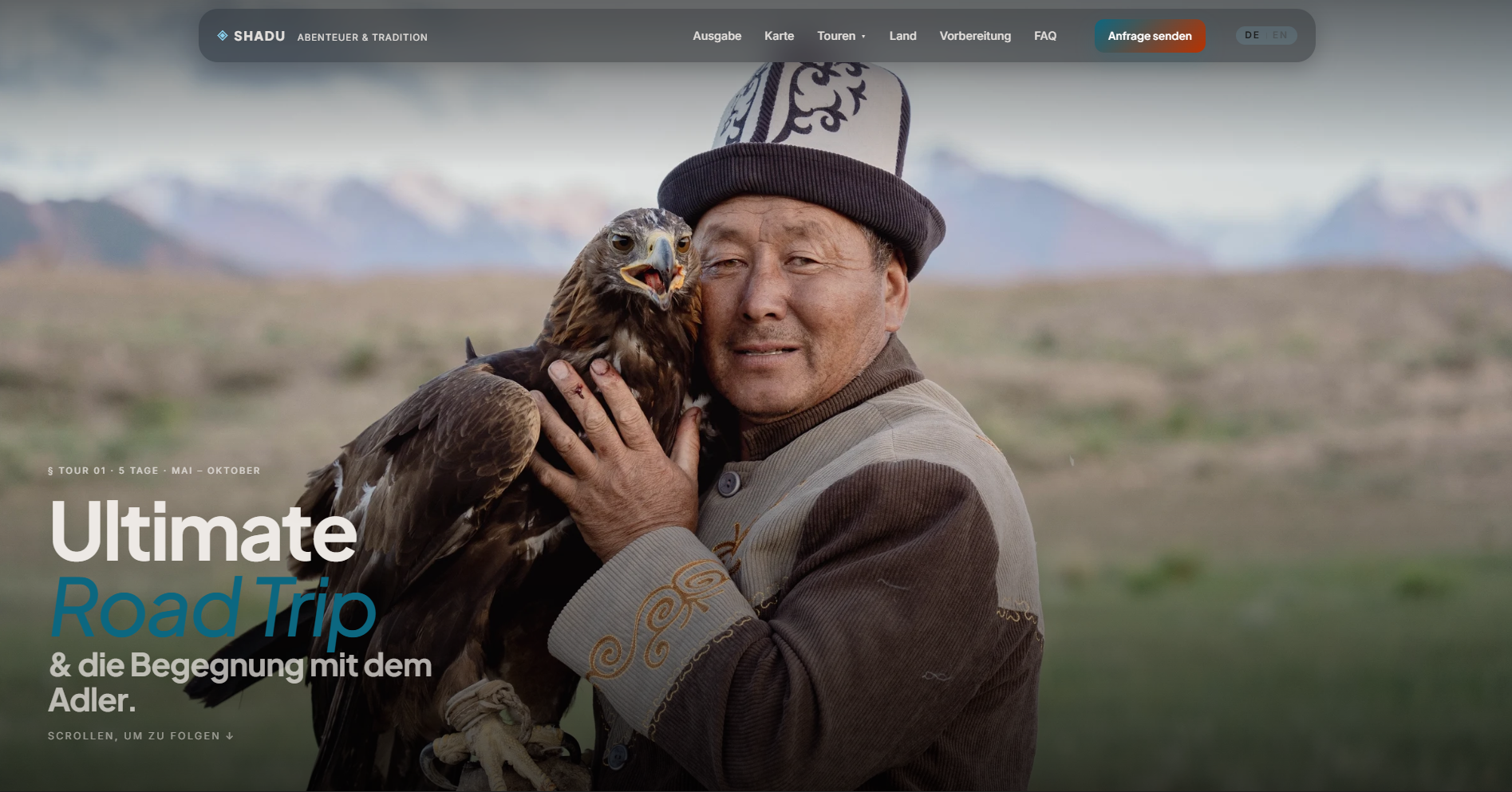 Screenshot der Website Shadu — gotokirgistan.com